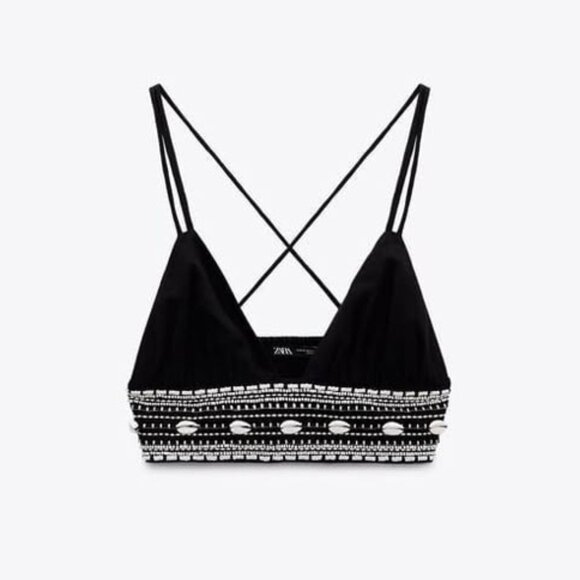 Zara Seashell Linen Top XS - Picture 4 of 6